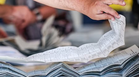 Працівник виборчої дільниці складає бюлетені у стос для підрахунку голосів на виборах до Європарламенту поштою / Фото: Jan Woitas/dpa